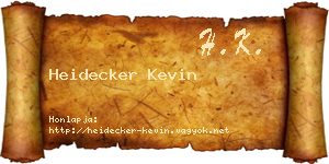Heidecker Kevin névjegykártya
